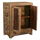 Distressed Painted Reclaimed Wood 2-Door Storage Cabinet