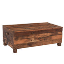 Distressed Solid Wood 48 in. Chest Log Cabin Coffee Table