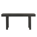 Mid Century Modern Carved 65" Long Solid Wood Distressed Black Console