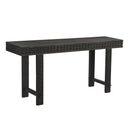 Mid Century Modern Carved 65" Long Solid Wood Distressed Black Console
