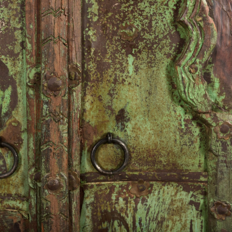 Antique Arched Teak Wood 2 Door Storage Cabinet