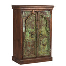 Antique Arched Teak Wood 2 Door Storage Cabinet