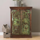 Antique Arched Teak Wood 2 Door Storage Cabinet
