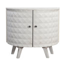 Mid Century Modern Demi Lune Solid Wood Storage Cabinet