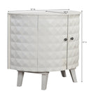 Mid Century Modern Demi Lune Solid Wood Storage Cabinet