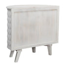Mid Century Modern Demi Lune Solid Wood Storage Cabinet