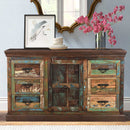 Farmhouse Style Distressed Painted Solid Wood 6 Drawers Bedroom Dresser