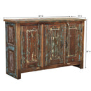 Farmhouse Style Reclaimed Wood 56" Long Distressed Painted Sideboard