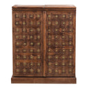 Eclectic Solid Wood Carved Serving Bar Cabinet