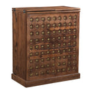 Eclectic Solid Wood Carved Serving Bar Cabinet