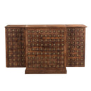 Eclectic Solid Wood Carved Serving Bar Cabinet