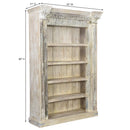 Antique Carved Doorframe With Corbels 55" Wide Distressed White Bookcase