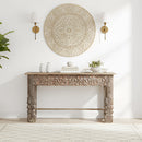 Antique Lintel And Spliced Column Upcycled Rustic Console Sofa Table