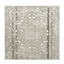 39" Square Lattice Carved Solid Wood Wall Panel