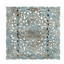 35" Square Lattice Carved Solid Wood Wall Panel