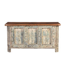 Antique Door Repurposed 47" Wide Rustic Bed End Chest