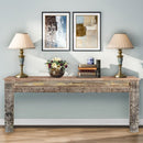 Early 1900s Lintel And Column Upcycled Extra Large 81" Long Console