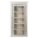 Antique Doorframe Upcycled 43" Wide Distressed White Bookcase
