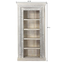 Antique Doorframe Upcycled 43" Wide Distressed White Bookcase