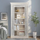 Antique Doorframe Upcycled 43" Wide Distressed White Bookcase