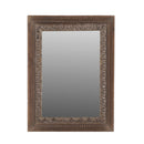 Farmhouse Style Vintage Solid Wood Carved 16" X 23" Vanity Mirror
