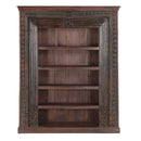 1800s Antique Teak Wood Doorframe Upcycled 68" Wide Large Bookcase Display