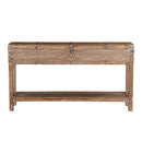 Eclectic Solid Wood Distressed Storage Chest 10" Deep Narrow Console