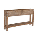 Eclectic Solid Wood Distressed Storage Chest 10" Deep Narrow Console