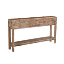 Eclectic Solid Wood Distressed Storage Chest 10" Deep Narrow Console