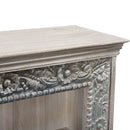Farmhouse Style Carved Doorframe Repruposed Distressed White 84" Long Media Console