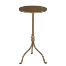 Modern Distressed Metal 12" Round Drink Table