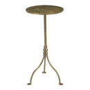 Modern Distressed Metal 12" Round Drink Table