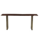 Modern Live Edge Solid Wood Top Console With Chrome Base