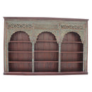 Antique Carved Triple Arch Repurposed 128" Long Exclusive Bookcase
