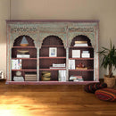 Antique Carved Triple Arch Repurposed 128" Long Exclusive Bookcase
