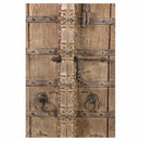 1800s Antique Carved Door In Natural Finish On Metal Dispay Stand