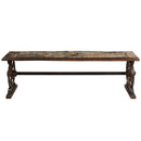 Antique Wheels Repurposed Rustic 64" Long Outdoor Bench