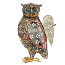 Eclectic Metal Lattice Owl Candle Holder