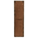 Antique Door Panel With Brass Pins Accents And Mirror Wall Hanging