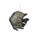 Coastal Style Lattice Metal Fish Candle Holder With Ceiling Chain