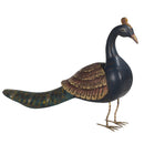 Artistically Hand Painted Wooden 47" Long Peacock Statue