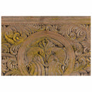 Antique Peacocks Carved Lintel 54" Long Wall Hanging