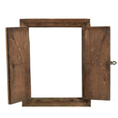 1900s Vintage Carved Rustic Window 23" x 29" Wall Hanging