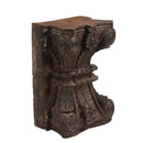 Country Style Carved Wooden Column Base 22" Tall Pedestal
