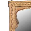 Antique Teak Wood Carved Window Upcycled 48" Tall Mirror