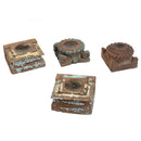 Distressed Carved Vintage Column Base Candle Holder Riser