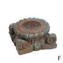Distressed Carved Vintage Column Base Candle Holder Riser