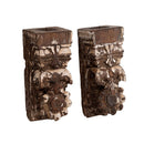 Antique Carved Wooden Corbel Repurposed Farmhouse Wall Candle Sconce