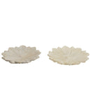Lotus Carved 12" Round Marble Platter Catchall