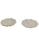 Lotus Carved 10" Round Marble Platter Catchall
